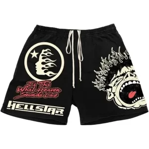 black-hellstar-logo-vintage-shorts